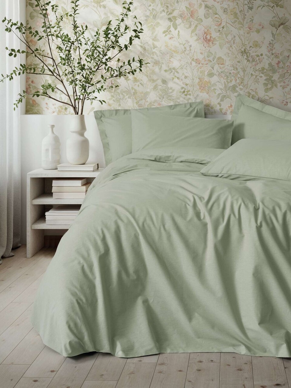 Lenjerie de pat pentru o persoana (FR), L'essentiel Maison, Plain, Salvie - imagine 7
